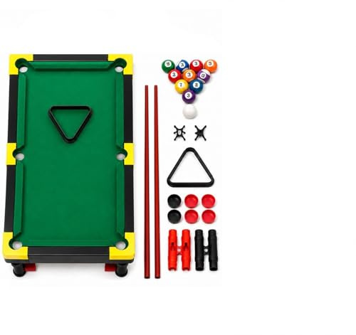 Kids Mini Pool Table Snooker Billiards Game Set with Full Accessories Indoor and Outdoor Play, Complete with Cues, 8 Balls Pool, and Racking Triangle for Kids and Adults