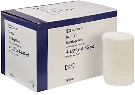 Covidien Kerlix 3324 bandagerulle 100 % bomull 6 lager, 11,4 cm x 12,4 m, L (12 st)
