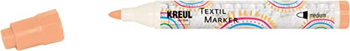 KREUL 90772 - Textil Marker medium, zartrosa, mit großer unempfindlicher Faserspitze, Strichstärke circa 2 bis 4 mm, Stoffmalstift für helle Stoffe und Textilien, waschecht nach Fixierung