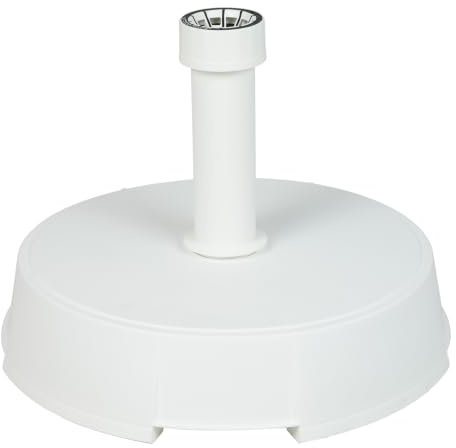 Greemotion Sonnenschirmständer - Schirmständer für Sonnenschirm rund - Sonnenschirmfuß Beton & Kunststoff, 20 kg - Balkonschirmständer weiß für Garten, Terrasse & Balkon, 40 x 40 x 9 cm