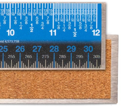 Victor Easy Read Stainless Steel Ruler, Standard/Metric, 12 Long, Blue
