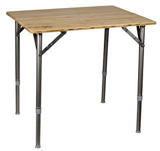 Bo Camp Urban Outdoor Campingtisch Klapptisch Garten Tisch Falttisch Höhenverstellbar Klappbar Alu Bambus Holz