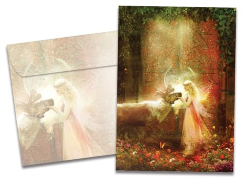 Tree-Free Greetings Gentle Kindness Solstice Cards - 10 Recycled 5x7 Cards & Matching Envelopes, Thick Cardstock, Made in USA - Mystical Fairy Ring