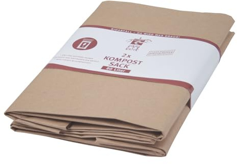 Kompostsack, Biomüllsack, Kraftpapier, nassfest, 80 Liter, 55 + 18 x 95 cm, 1 Pack
