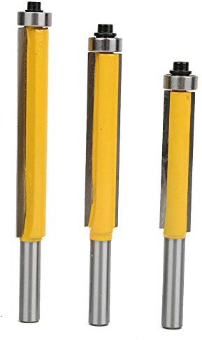 Garosa 3 st 8 mm skaftfräsverktygssats YG8 legeringsskärhuvud professionell träbearbetning trimning fräs med lager för träbearbetning, trälinjemodellering