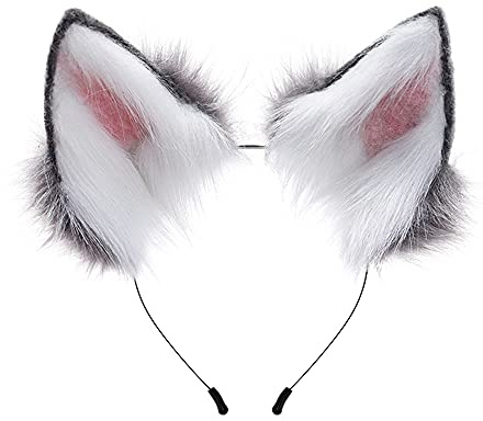 PPFINE Handgefertigtes katzenohren Fuchs Wolf Ohren Halloween Kostüm Zubehör Damen