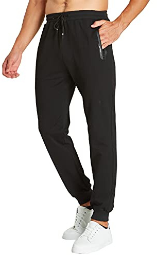 JustSun Jogginghose Herren Sporthose Baumwolle mit Reißverschlusstaschen