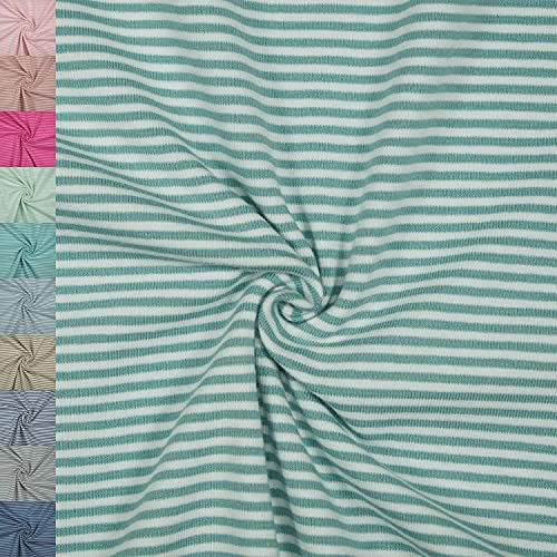 Jersey Stoff Noah, gestreift 2mm | ab 50cm x 150cm (altgrün/weiß) | Baumwolljersey - Streifen