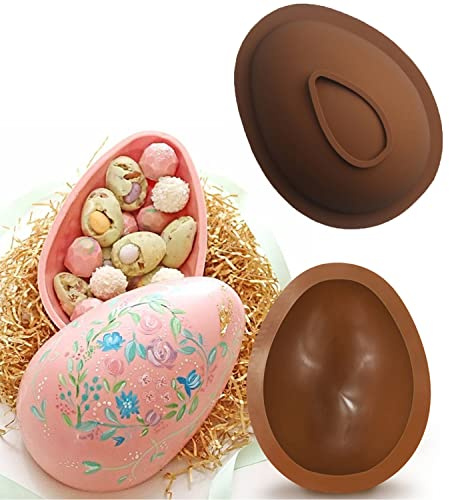 Easter Egg Chocolate Mould Silicone Fondant Mold Moulds Cake Decorating Candy Jello Pastry Muffin Pudding Dessert Baking Moulds for Easter Day Decorations Party Supplies