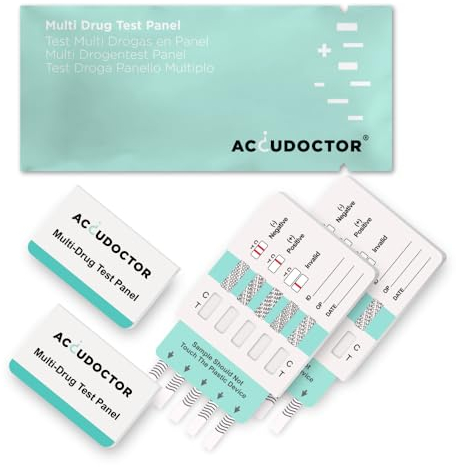 2 Test de Drogas Orina 10 Drogas AccuDoctor Test Multidrogas – Tiras Reactivas Antidrogas THC Cannabis Marihuana Hachís Cocaína Opiáceos Anfetaminas Barbitúricos Metadona – Drogotest Rápido Preciso