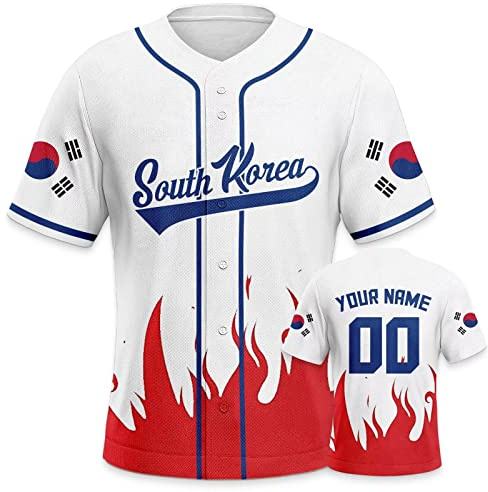 Personalisiertes Baseball Trikot 3D Stickerei/Druck World Baseball Jersey mit Ihrem Namen und Nummer Hip Hop Baseball Shirt für Herren Damen Kinder