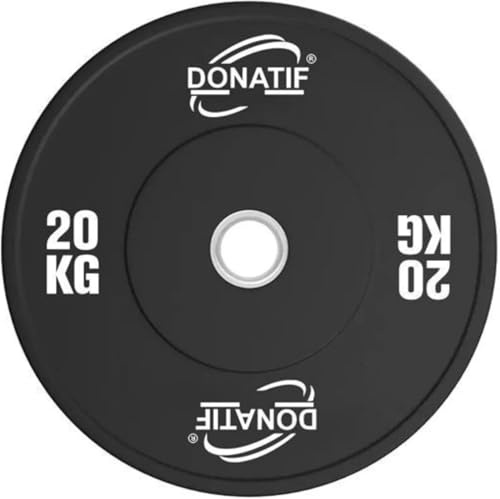 DONATIF Dischi Palestra per Bilanciere Olimpico 50 mm, Dischi Palestra 20 kg Bumper, Palestra e Home Gym, Dischi Pesi Palestra, Dischi 20 kg Pesi Bilanciere (1 Disco)