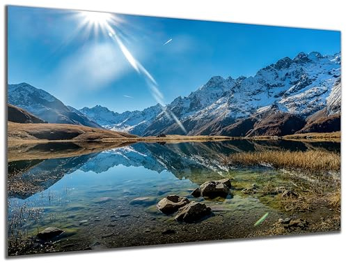 DARO Design - Wand-Bild auf 6mm HDF 40x30 cm Berg-See - Wand-Deko Bilder Geschenk