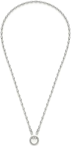 JEWELS BY LEONARDO Halskette Clip & Mix Lori • Kette aus silberfarbenem Edelstahl • ovalen Edelstahl-Perlen und Ring zum Anhängen von Charms • 45 cm Länge • Schmuck Geschenk Damen • 023740