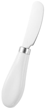 Sharplace Couteau à tartiner Polyvalent, Manche en Porcelaine en Acier Inoxydable, Couteau à Beurre Portable, Couteau à épandre Le Fromage pour Le Dessert au, Blanc