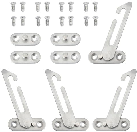 2Paar Fenster Restriktor, Fenster Restriktoren für UPVC Fenster, Edelstahl Einschränkungen für die Fenstersicherheit mit Schrauben für alle Arten von Casement Fenstern, Links und Rechts