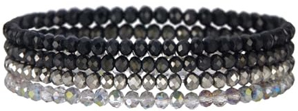 Generisch Damen Kristall Perlen Armband, Mehrschichtiges Steine Armband Boho Kristall Stein Perlen Armbänder Modeschmuck Geschenke für Frauen Mädchen