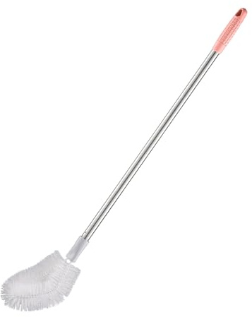 Long Handle Bottle Brush with Bendable Head, Premium Stainless Steel, 70cm Water Bucket Cleaner, Household Office (Pink)