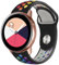 Breathable Ersatzarmband für Amazfit Bip 5 / GTR 3 / GTR 3 Pro/GTR 4, 22mm Sport Armband Uhrenarmband, Silikon Armbänder für Amazfit GTR 47mm / GTR 2 / Pace/Stratos (Blackrainbow)