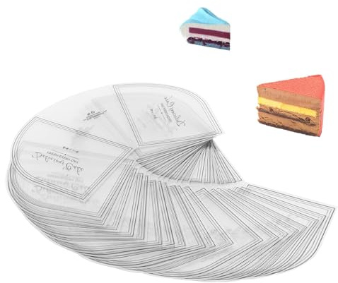 lvifloae 100 Stck Cellophanzuschnitte, torten trennfolie einzeln transparent dreieckig KuchenKragen, Dreieckig Tortenrandfolie, Backdekoration DessertUmrandung