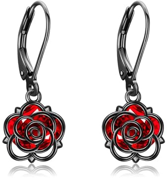 Rosen Ohrringe aus 925er Sterlingsilber mit Rosenblüten Blumenschmuck für Damen