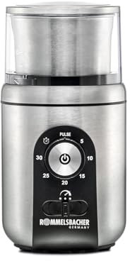 ROMMELSBACHER EGK 250 - Macina spezie e caffè, 2 contenitori in acciaio inox con coltello a percussione e coltello speciale, capacità 70 g, grado di macinazione a scelta tra la durata di