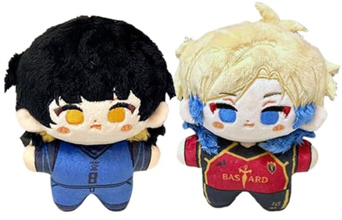 Llavero Blue Lock de Seishiro Nagi Chigiri Hyoma, llavero de felpa de 12 cm, llavero de anime, bonito llavero para mochila, regalos coleccionables para fanáticos, Michel Caesar+bachira Meguru, 12cm