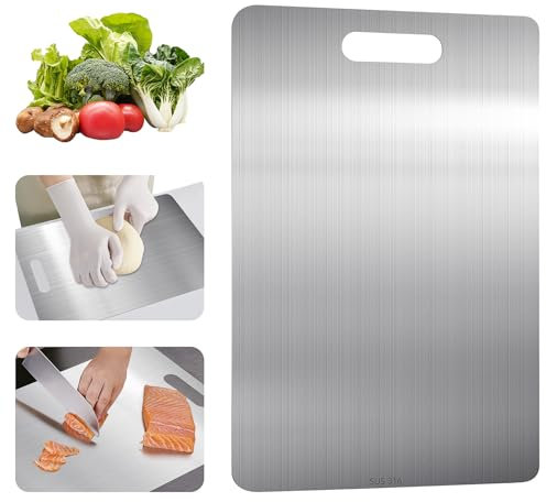 Planche à découper en acier inoxydable 314 des deux côtés, sans BPA, antibactérien, durable, double face