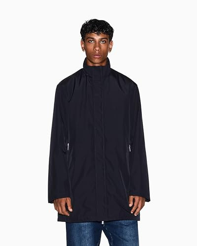 Armani Exchange Toppa da uomo con logo Covered Closure Down Side Trench, blu scuro, XL, Navy scuro, XL