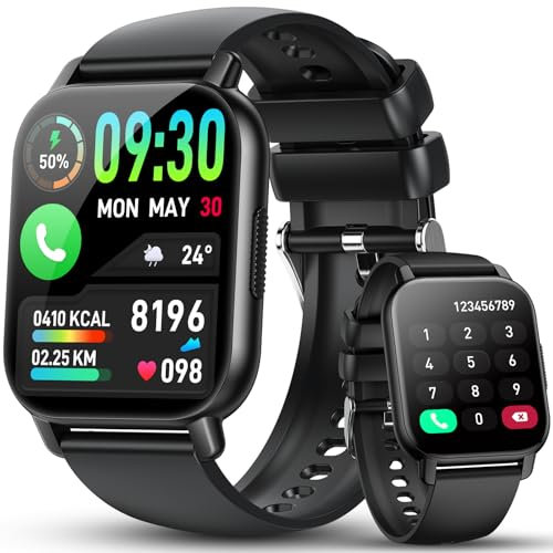 Smart Watch for Men Women Answer/Make Calls - 1.85 HD Full Touch Fitness Watch with Heart Rate Sleep Monitor - Step Counter - 112+ Sports Activity Trackers- IP68 Waterproof Smartwatch for Android iOS