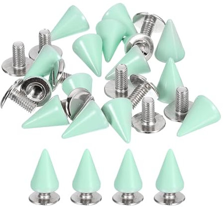 QUARKZMAN 16 Juegos de Clavos y Tachuelas Kit, Clavos Cónicos de 7mm Tachuelas Punk Rock Remaches con Tornillo Trasero Tornillos Rápidos para Manualidades en Cuero, Azul