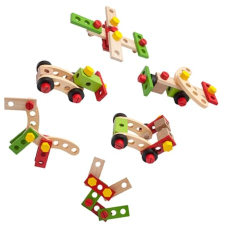 UPKOCH 1satz Holzspielzeug Mit Schrauben Und Muttern Lernspielzeug Für Mädchen Praktischen Fähigkeiten Und Sozialen Interaktion Für Rollenspiele Und Kreative Aktivitäten