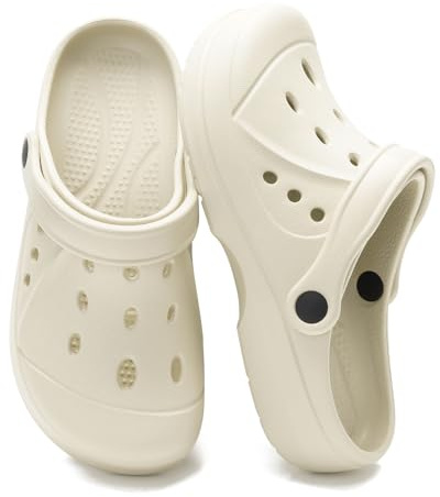 HEVA Women's Garden Clogs,Beige,10