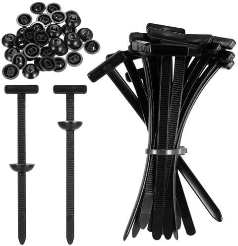 100 Pcs Nylon Universal Cable Tie Buckle Heavy Duty Zip Ties, Self-Locking Cable Straps UV-Resistant, Push Mount Zip Tie Holders for Car Bumper Retainer Clips Rivet Fasteners orCable Management