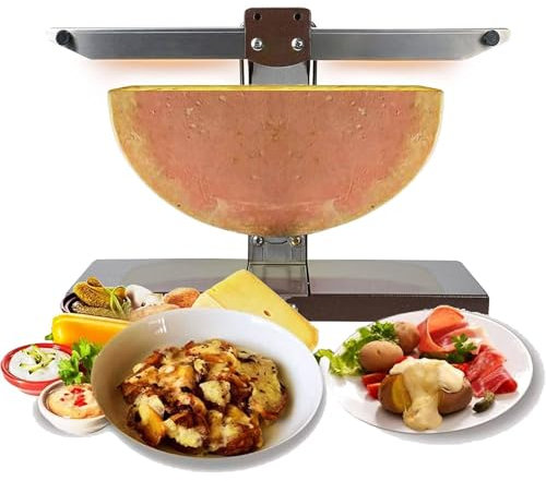 Derretidor de queso ajustable, calentamiento rápido de 900 W, diseño de media rueda inclinable para una fusión perfecta, ideal para restaurantes y catering