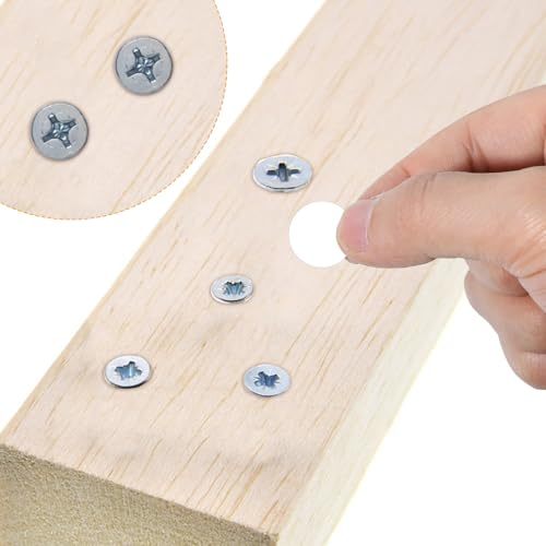 1476 Pcs White Screw Cap Screws Cover 10mm 15mm 20mm 9 Sheets PVC Screw Hole Stickers Self Adhesive Dustproof Sticky Decals Caps for Wall Cabinets Desk Wood Furniture Screws Hole Repair