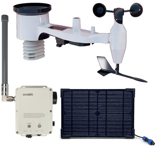 ECOWITT WS6211S WittField Combo Plus Wireless Weather Station, 4G & Wi-Fi Mobile Gateway WS6210S + 7 in 1 Outdoor Sensor WS69, IoT Base Station for Farm with Solar Panel + 30CM RF Antenna