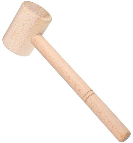 MAGICLULU Marteau de Menuisier en Bois de Hêtre, Maillet à Main pour Travail du Cuir, Outil de Bricolage Polyvalent, Léger Manche Ergonomique, Sculpture et Impression Artisanale