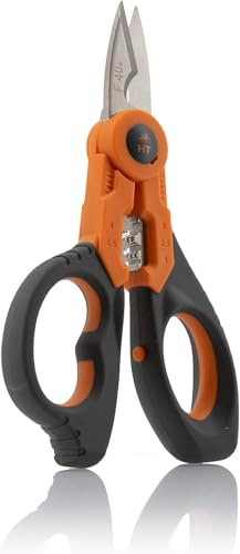 H&T Tijeras Profesionales de Electricista F40 – Crimpadora 1–6 mm – Cortacables hasta 70 mm – Acero Reforzado - Acero Inoxidable Reforzado - RASMACOR