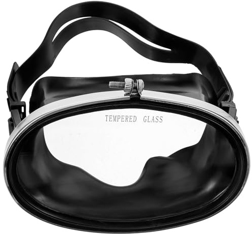 TOVINANNA Schwarze Tauchermaske für Herren mit Gehärtetem Glas Schwimmbrille mit Anti Beschlag Funktion für Wassersport und Schwimmen
