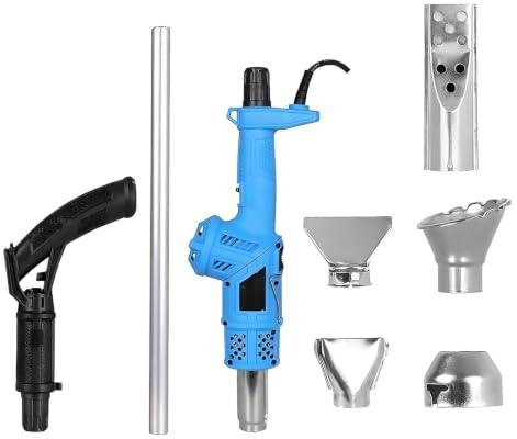 Generisch 3-in-1-Elektro-Unkrautbrenner, 2000-W-Thermo-Unkrautvernichter und Heißluft-Heißluftpistole, inklusive 5 Düsen, ideal for Gartengras, Grillzündung, Eisschmelzen(Blue)