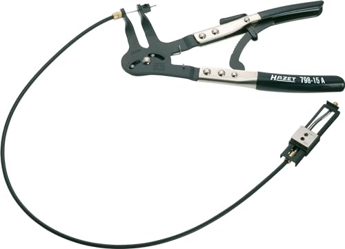 HAZET Schlauchschellenzange 798-15A, Länge 875 mm, Spannbereich min 7 mm | Länge 875 mm, Spannbereich min 7 mm, Spannbereich max 60 mm, 630 g, Einhandbedienung dank automatischer Vielfacharretierung