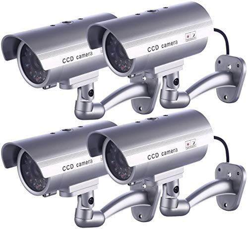GENERAL TRADERS - 4 TELECAMERE FINTA DOME DUMMY CON LED IR LAMPEGGIANTE VIDEOSORVEGLIANZA CAMERA