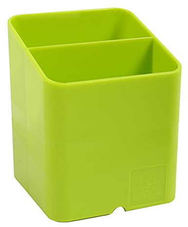 Exacompta 67725D Premium Stiftehalter Pen-Cube mit 2 Fächern für mehr Ordnung auf dem Schreibtisch Stifteköcher Stiftebox Aufbewahrungsbox Organizer anisgrün