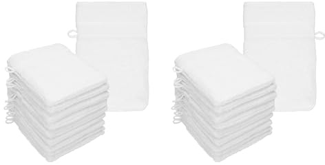 Betz 20 guanti da bagno manopola Palermo 100% cotone misure 16 x 21 cm colore bianco