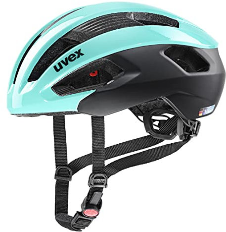 uvex rise cc - sicherer Performance-Helm für Damen und Herren - individuelle Größenanpassung - optimierte Belüftung - aqua - black - 52-56 cm