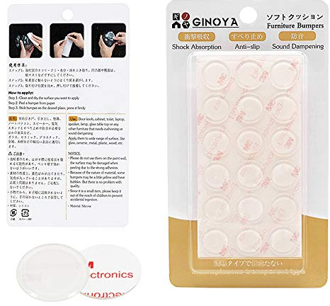 GINOYA 72 Stück Silikonpuffer für Glastische, 20 mm, Transparent | Transparente selbstklebende Möbelpuffer für Glastische, Türen, Schränke und Schubladen, Stoßschutz, Geräuschschutz