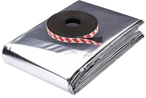 Simple Fix Heizkörper Reflexionsfolie - 500cm x 60cm - Isolierfolie - Heizkörperfolie mit Magnetband - Reflektierend - Inklusive 3M Magnetklebeband