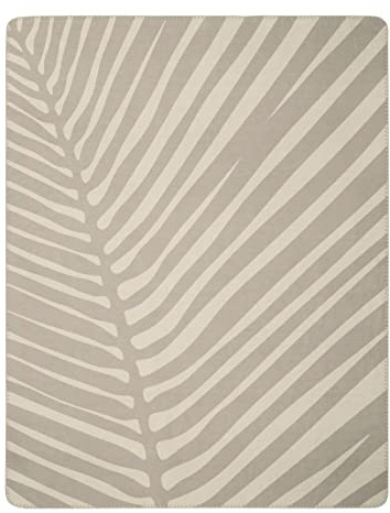 Villeroy & Boch Wohndecke Leaf French Linen, weiche Sofadecke in 150x200 cm | Wohndecke aus Baumwollmischgewebe, Made in Germany, weiche Sofa-Decle mit Blätter Design, OEKO-TEX Made in Green, hochwertig