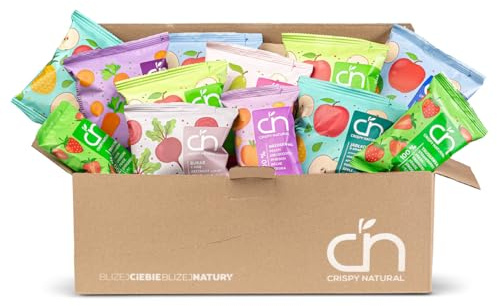 Crispy Natural Pack de Snacks con Frutas y Verduras Deshidratadas | Manzana | Pera | Melocotón | Fresa | Zanahoria | Remolacha | Sin Azúcar Añadido